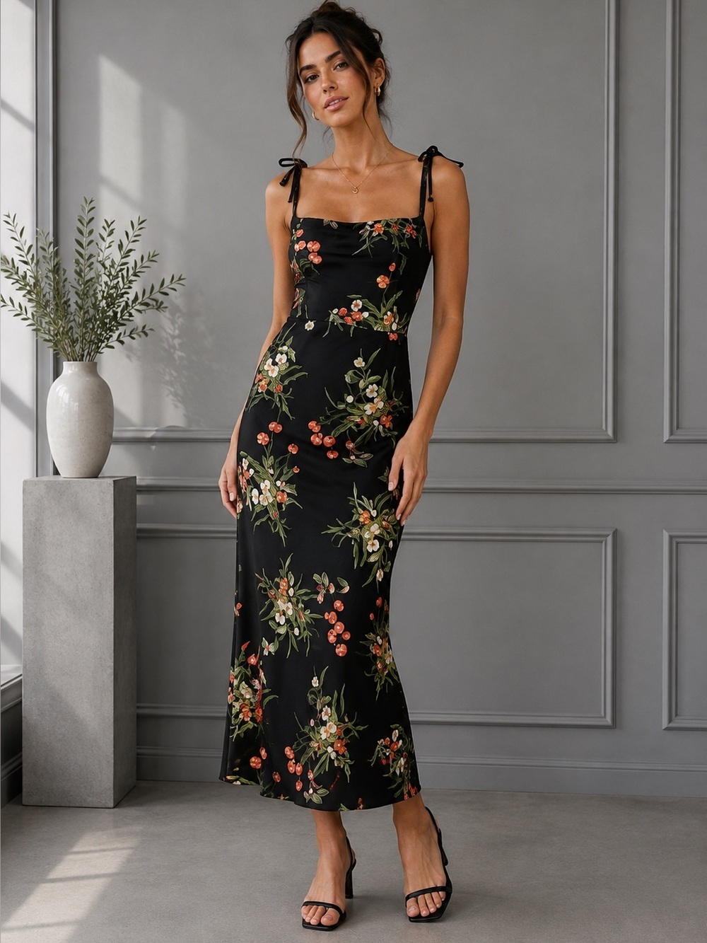 NEW Reformation Besse floral-print georgette slip dress Size 0 B2149